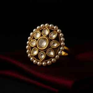 Bague de mariage en laiton plaqué or antique pour femmes élégantes réglable bijoux en zircon cubique plaqué or 18 carats pour filles - Product Image 2