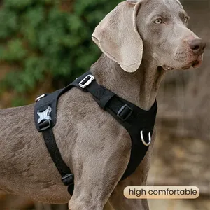 Poop Bag Holder Bow Tie Set Dog Treat Pouch Pet Supplies Custom Dog Harness Set Denim Dog Harness Collar Leash