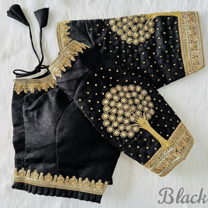 3D ผ้าไหมมิลานพร้อมใส่เสื้อสีดำปักลายดึงดูดใจ - Product Image 1