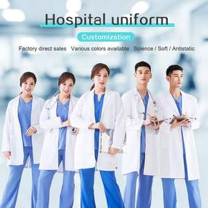 Blouse médicale pour <span class=keywords><strong>femme</strong></span> en polyester/coton durable, coupe confortable, avec deux grandes poches et une fente pour stylo, idéale pour l'hôpital - Product Image 2