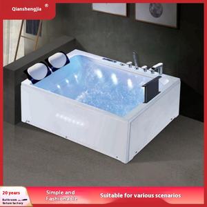 Bañera doble moderna para parejas de celebridades de Internet, temperatura constante, vista al mar, vidrio, cascada, masaje, características de seguridad antideslizantes - Product Image 3