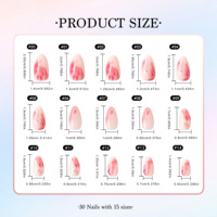 Faux ongles réutilisables AIERFEI, design luxueux, marbrés colorés, dégradés, faux ongles artificiels, fournitures pour ongles