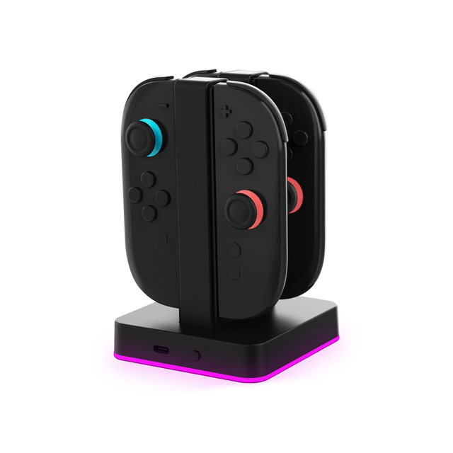 Colorful RGB Lighting Charging Dock for Switch 2 Joycons 4-Port Simultaneous Charging Station for Switch 2 Gaming Accessories