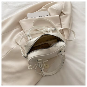 Wholesale PU Fashion Cross Body <b>Bag</b> Simple Portable <b>Small</b> Square Women's New Pearl Bow Handbag Shoulder Crossbody Trendy <b>Bag</b> - Product Image 3