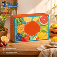 Boîte en carton ondulé empilable de qualité supérieure, recyclable, avec impression couleur intégrale de motifs de logo personnalisés, pour l'emballage des fruits