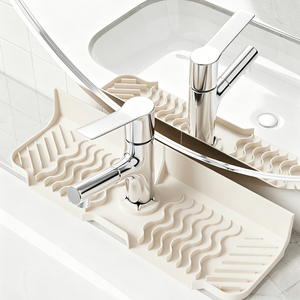 Tappetino in Silicone Spesso LifeTop per <span class=keywords><strong>Lavello</strong></span> <span class=keywords><strong>Cucina</strong></span> e Bagno 17" X 6", Protezione Antispruzzi e Raccogligocce, Design con <span class=keywords><strong>Pendenza</strong></span> per Drenaggio Rapido - Product Image 6