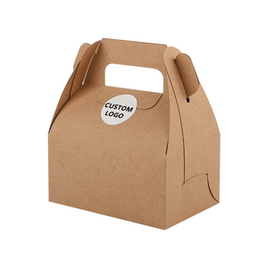 JM Wholesale in Stock Brown Craft Cake Box Custom Printing Logo with Handle Wedding Box Packaging