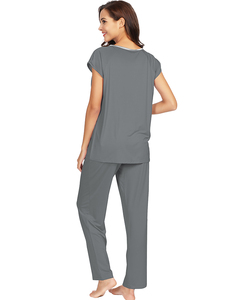 Set di abbigliamento da salotto in bambù personalizzato all'ingrosso abbigliamento da <span class=keywords><strong>donna</strong></span> modale in viscosa Set da notte da <span class=keywords><strong>donna</strong></span> di lusso - Product Image 6