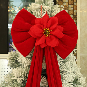 Christmas Velvet Oversized Bow <b>Tree</b> Decoration 20 X 15 Inch Red For Christmas Wedding New Year Scene - Product Image 4