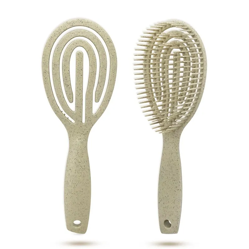 100% Bio-Friendly Detangler Hair Brush Wheat Straw Detangling Hairbrush Scalp Massager Comb Hair Styling Wet Dry Brushes
