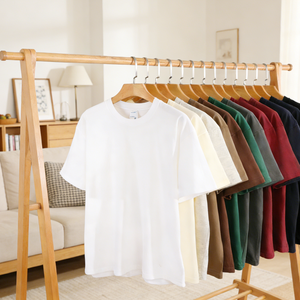 <span class=keywords><strong>Camiseta</strong></span> de <span class=keywords><strong>Manga</strong></span> Corta con Cuello Redondo de Algodón Puro de 300 g, Superventas de Verano al por Mayor, <span class=keywords><strong>Camiseta</strong></span> Interior Informal Holgada para Hombre, <span class=keywords><strong>Camiseta</strong></span> de Color Sólido con Logotipo - Product Image 5