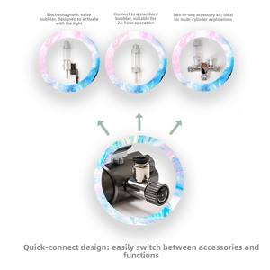 Régulateur de pression à double manomètre <span class=keywords><strong>CO2</strong></span> avec électrovanne pour bouteille d'<span class=keywords><strong>extincteur</strong></span> et <span class=keywords><strong>aquarium</strong></span> planté, compatible avec la vanne de réduction de pression et le minuterie - Product Image 3