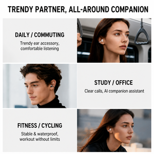 YINPAGE คลิปไลท์หูฟังไร้สายแบบคลิปบลูทูธ 6.0 แบบเปิดหู <span class=keywords><strong>365</strong></span> วันสแตนด์บาย ไดรเวอร์ 13 มม. - Product Image 4