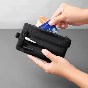 Porte-cartes fin anti-vol RFID avec logo personnalisé, faible MOQ, mini porte-monnaie léger en nylon X-Pac, porte-clés de voyage unisexe - Product Image 2