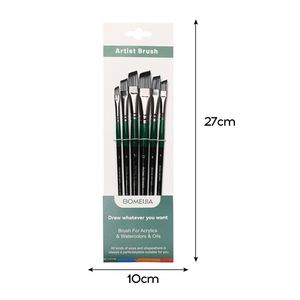 Ensemble de 6 pinceaux de peinture de qualité supérieure en poils synthétiques pour aquarelle, peinture à l'huile, fournitures artistiques - Product Image 6