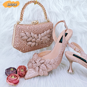 In Stock verde tacchi bassi <span class=keywords><strong>scarpe</strong></span> elegante borsa da sera impostato per <span class=keywords><strong>scarpe</strong></span> abbinate per le donne - Product Image 5