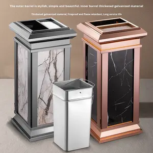 Poubelle d'hôtel écologique, bac commercial vertical <span class=keywords><strong>en</strong></span> acier inoxydable, <span class=keywords><strong>entrée</strong></span> d'ascenseur pour le couloir du hall, cendrier spécial pour - Product Image 3