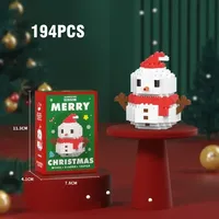 Cadeaux promotionnels de Noël, série de blocs de construction, puzzle de Père Noël et rennes, briques d'assemblage en plastique, jouets de table portables pour enfants