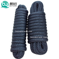 Cordage de yacht en polyester tressé double Boyuan 14 mm 16 mm, fabricant de cordes marines pour yachts, cordes d'amarrage cinétiques pour bateaux