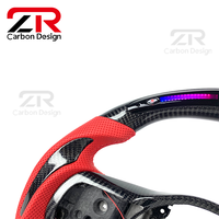 Accessoires de voiture pour Mitsubishi Lancer Evolution, affichage LED personnalisé, volant sport en cuir perforé en fibre de carbone