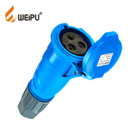 Fiche industrielle WEIPU IEC IP67 avec prise de conteneur frigorifique 3/4/5 broches 400-450V 32A laiton verre acier inoxydable norme CE