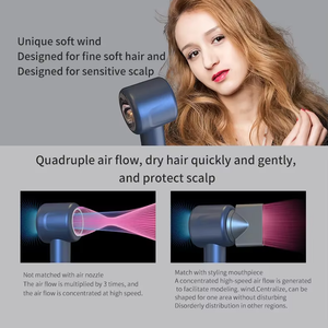 Sèche-<span class=keywords><strong>cheveux</strong></span> ionique professionnel haute vitesse 2025, <span class=keywords><strong>brosse</strong></span> coiffante rapide avec souffleur 110 000 tr/min, styler chaud domestique - Product Image 3