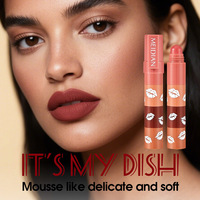 Juego de 4 Labiales Mate de Terciopelo de Larga Duración, Resistentes al Agua, Antiadherentes, en Tonos Nude y Rojos, con Logotipo Personalizado, Marca Privada OEM