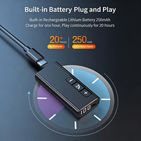Adaptador de Audio para Auto GXY con Transmisor FM y Puerto AUX, Llamadas Manos Libres, Carga USB, Batería de Larga Duración, 1 Año de Garantía