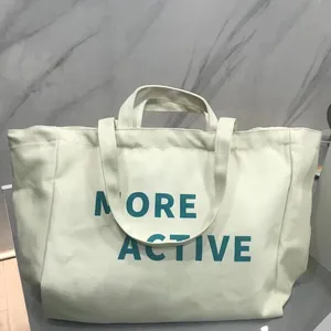 Sac fourre-tout en toile plus grand pour femmes, sac à main à cordon avec poche intérieure pour le travail, la plage et le déjeuner