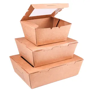 Box Hot Popular Customized Packaging Boxes Takeaway Disposable Biodegradable Paper Box Salad Food Containers Wholesale From China