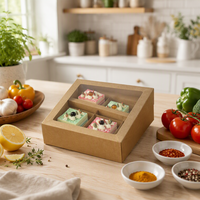 Transparente Fenster-Schubladenbox für Mondkuchen FD700 Geschenkbox für gesalzenen Eigelb-Kuchen mit 2 oder 4 Fächern zur Bäckerei-Präsentation