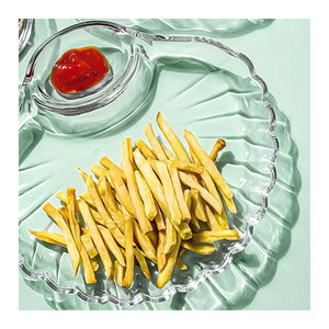 Plateau de service à dessert à biscuits Plateau à croustilles <span class=keywords><strong>en</strong></span> <span class=keywords><strong>verre</strong></span> <span class=keywords><strong>Compartiment</strong></span> Fromage Apéritif <span class=keywords><strong>Assiette</strong></span> - Product Image 3