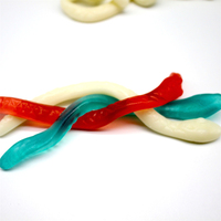 Bonbons gélifiés aux fruits assortis colorés en gros en vrac Aromatisés au goût fruité Emballés en bouteilles Bonbons serpent halal