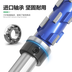 Fraise spirale à arbre de 1/2 pouce avec roulement, outil de fraisage droit pour le travail du bois, couteau de finition haute rigidité pour défonceuse électrique - Product Image 2