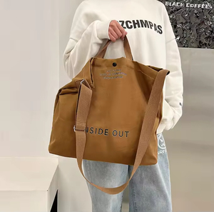 Túi Tote mua sắm bằng vải canvas cotton khổ lớn, thân thiện với môi trường, chất liệu dày dặn, có quai đeo dài chắc chắn - Product Image 2