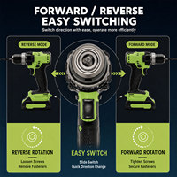 Perceuse à percussion sans fil 18V avec moteur sans balais, outil électrique portable avec batterie pour la construction et les réparations domestiques