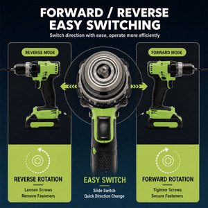 <strong>Cordless</strong> Impact <strong>Drill</strong> <strong>18V</strong> Brushless Motor Portable Power Tool <strong>With</strong> <strong>Battery</strong> Pack for Construction and Home Repair - Product Image 4
