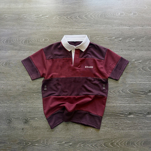 Vintage Streetwear Turn-<b>Down</b> Collar Rugby Shirt Short Sleeve Striped Design 100% Cotton Men's T-Shirt Custom Print T Shirt - Product Image 1