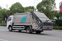 Compacteur de déchets arrière pour véhicule électrique 8m³ à compactage hydraulique, usage moyen, zéro émission, élévateur de conteneurs automatique pour l'assainissement urbain