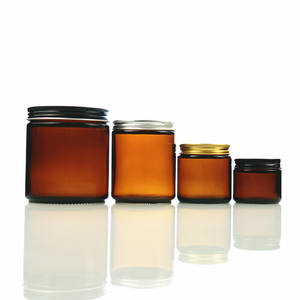 Wholesale 2oz 4oz 8oz 16oz Amber Clear <b>Glass</b> Candle <b>Jars</b> Scented Candle Making <b>Glass</b> <b>Jar</b> Round Candle Containers With Lid - Product Image 1