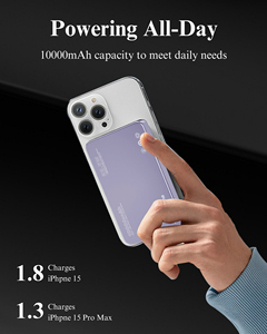 Vente en gros Mezone 10000mAh Banque d'alimentation portable Banque d'alimentation magnétique sans fil à charge rapide pour téléphone - Product Image 3