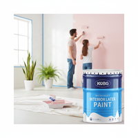 Peinture murale intérieure à base de résine acrylique, revêtement latex aqueux pour surfaces lisses et décoratives, offrant une excellente couverture de surface, application au pinceau