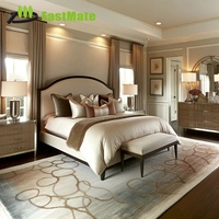 Meubles de chambre d'hôtel, fabrication OEM, lit king size en bois massif sur mesure, armoire, bureau, table de chevet, rangement, style moderne, appartement 3-5