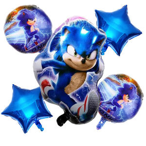 Juego de globos de aluminio <span class=keywords><strong>Sonic</strong></span> con diseño <span class=keywords><strong>Sonic</strong></span> Speedster-Cinco piezas para decoración de fiesta de <span class=keywords><strong>cumpleaños</strong></span>. - Product Image 3