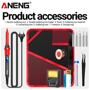 Kit de soldador ANENG <span class=keywords><strong>SL106</strong></span> 60W, soldador eléctrico profesional ANENG con temperatura ajustable, herramientas de reparación y soldadura EU/220V US/110V - Product Image 6