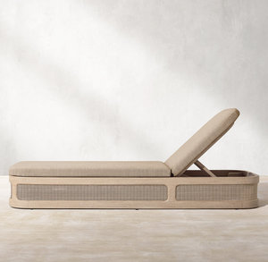 Mobilier d'extérieur, tissage en osier, matériaux mixtes, chaise de piscine en bois de <span class=keywords><strong>teck</strong></span> massif, chaise longue - Product Image 2