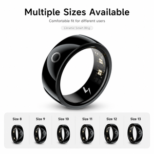 แหวนเซรามิกอัจฉริยะขายส่งจากโรงงาน กันน้ำ 3ATM BLE 5.4 ตรวจวัดอัตราการเต้นของหัวใจ ตรวจจับการนอนหลับ ชาร์จไร้สาย สีดำเงาแบบกำหนดเอง - Product Image 3