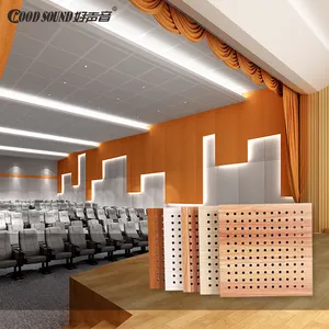 GoodSound Auditorium Interior Incombustible Absorbente de sonido Pared Paneles perforados acústicos de madera Diseño de modelo 3D