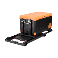 ATEM POWER Réfrigérateur coulissant inclinable latéral électrique 12V pour voiture en acier avec batterie au lithium intégrée 100AH Chargeur DCDC 40A