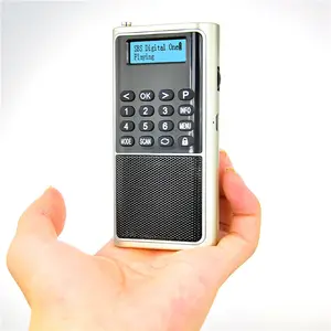 Mini radio FM digital portátil con batería recargable, grabadora de voz, USB, pantalla LED, TF, 2 unidades